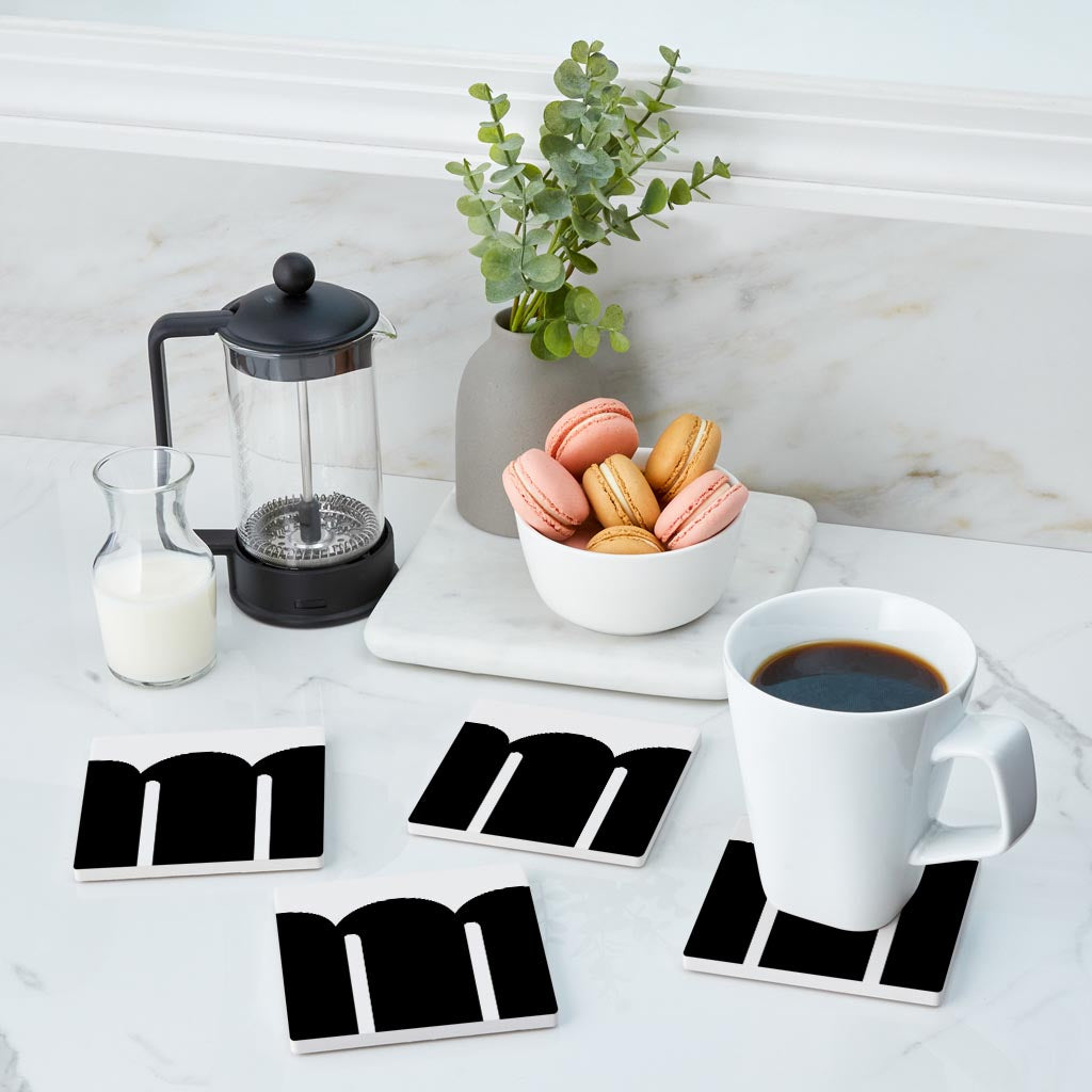 Fun Chunky Monogram M | Absorbent Coasters | Set of 4 | Min 2