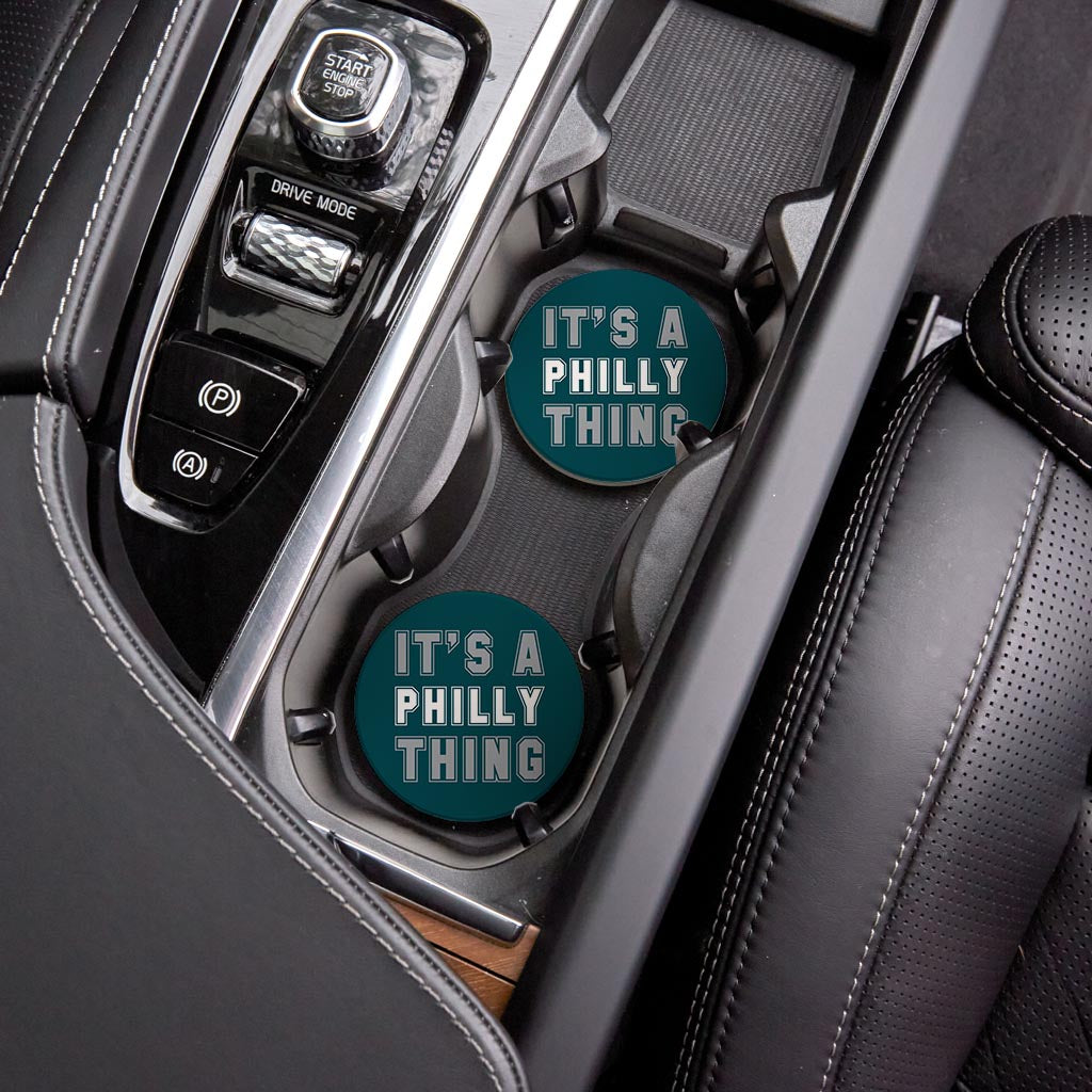 Modern Minimalist Pennsylvania Philly Thing| Absorbent Car Coasters | Set of 2 | Min 4