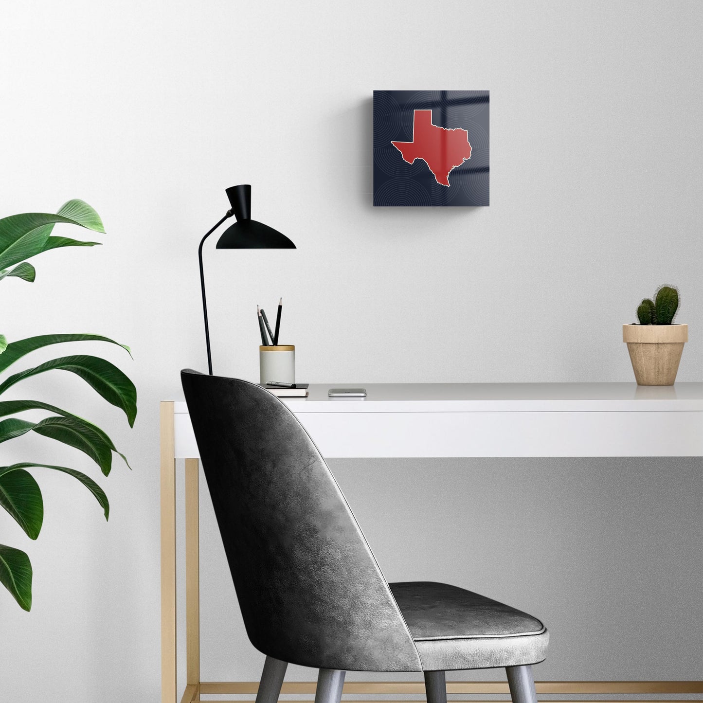 Modern Minimalist Texas Colors Shape | Hi-Def Glass Art | Eaches | Min 2