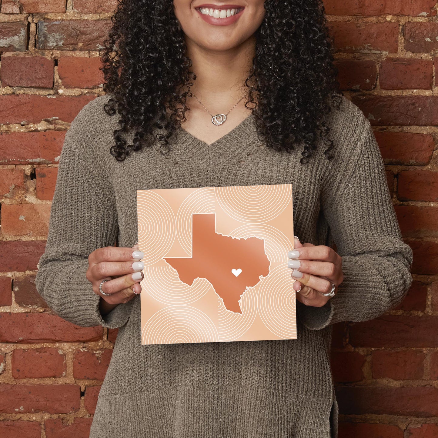 Modern Minimalist Texas Austin Heart | Hi-Def Glass Art | Eaches | Min 2