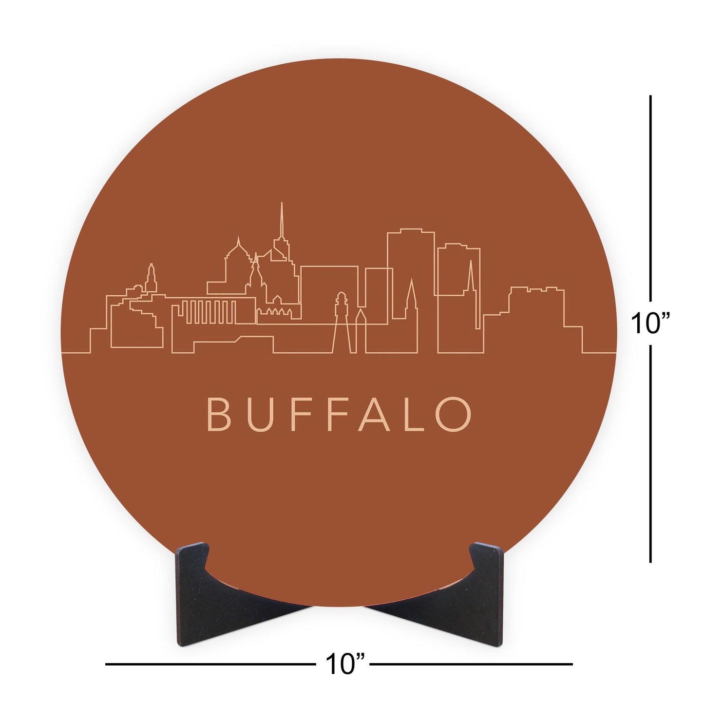 Modern Minimalist New York Buffalo Skyline | Wood Sign | Eaches | Min 1