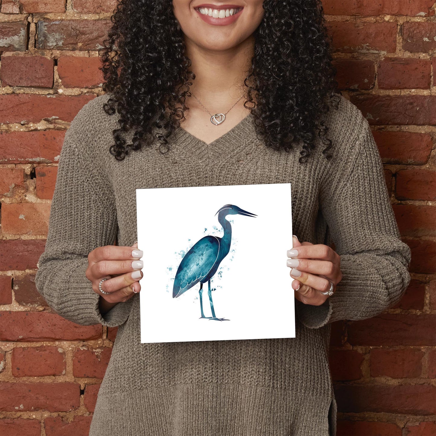 New England Water Color Heron | Hi-Def Glass Art | Eaches | Min 2