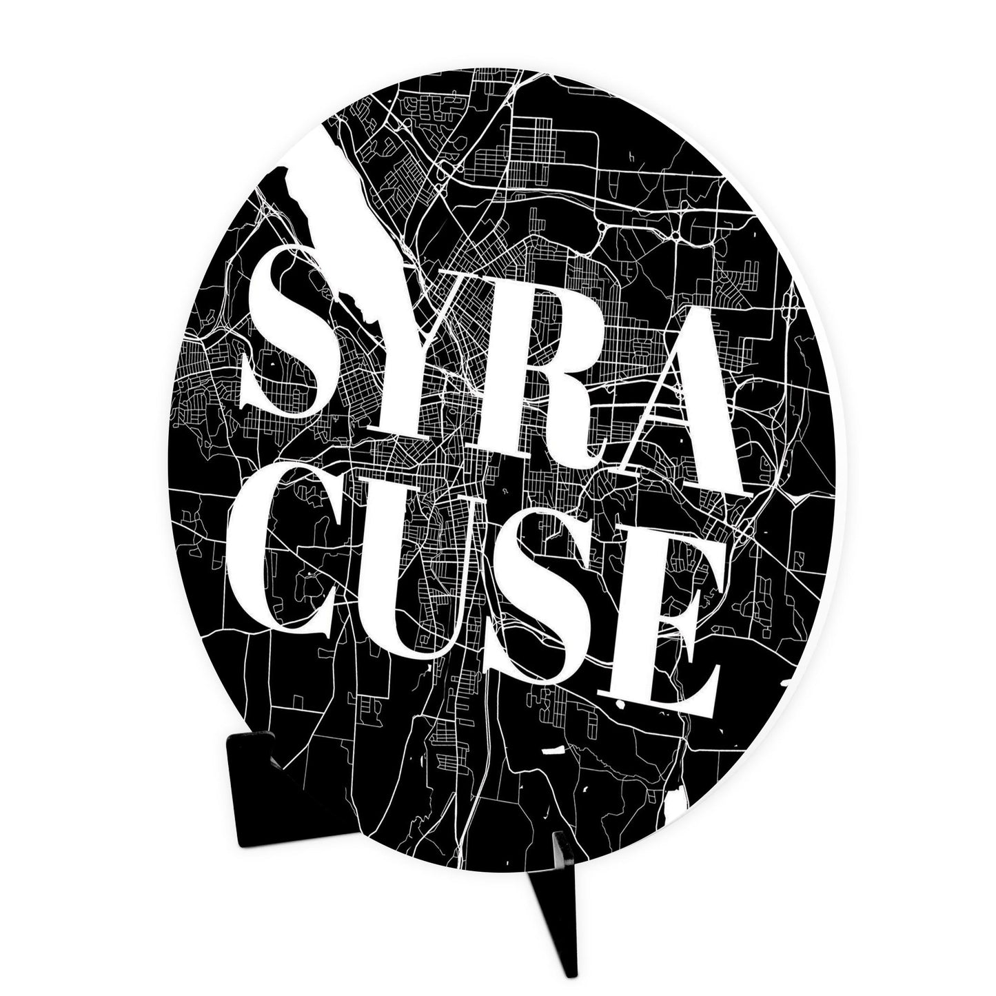 Minimalistic B&W New York Syracuse Map | Wood Sign | Eaches | Min 1