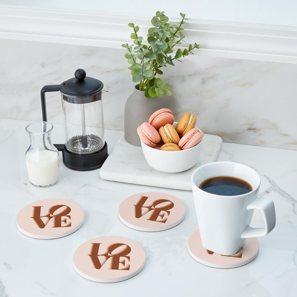 Modern Minimalist Pennsylvania Love Light | Absorbent Coasters | Set of 4 | Min 2