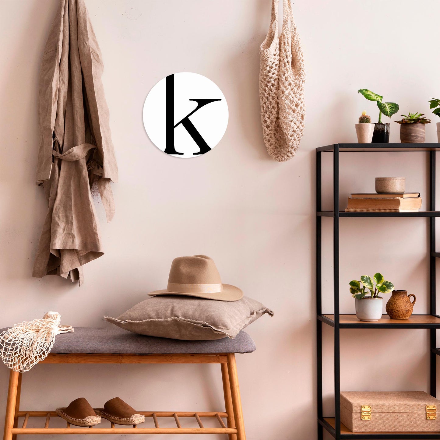 Minimalist Monogram K | Wood Sign | Eaches | Min 1