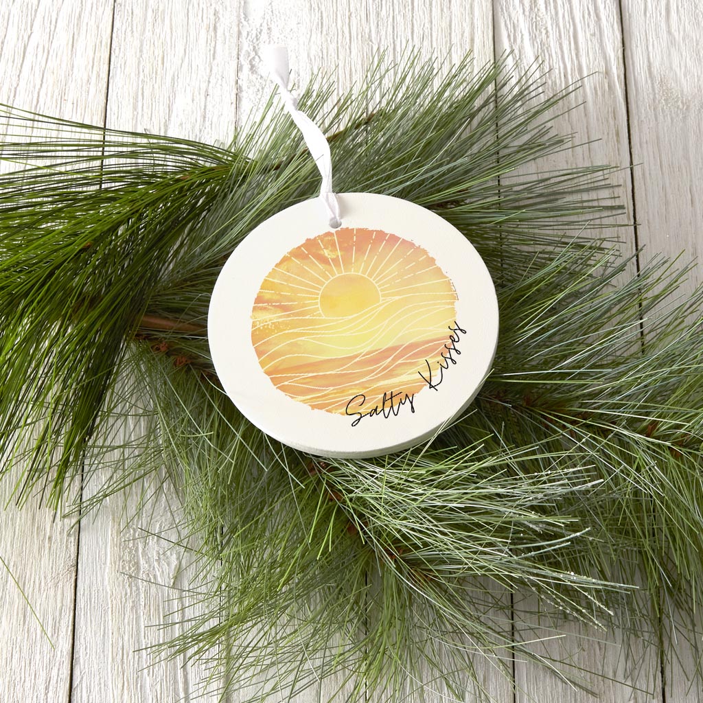 Salty Kisses Orange Art | Wood Ornament | Eaches | Min 6