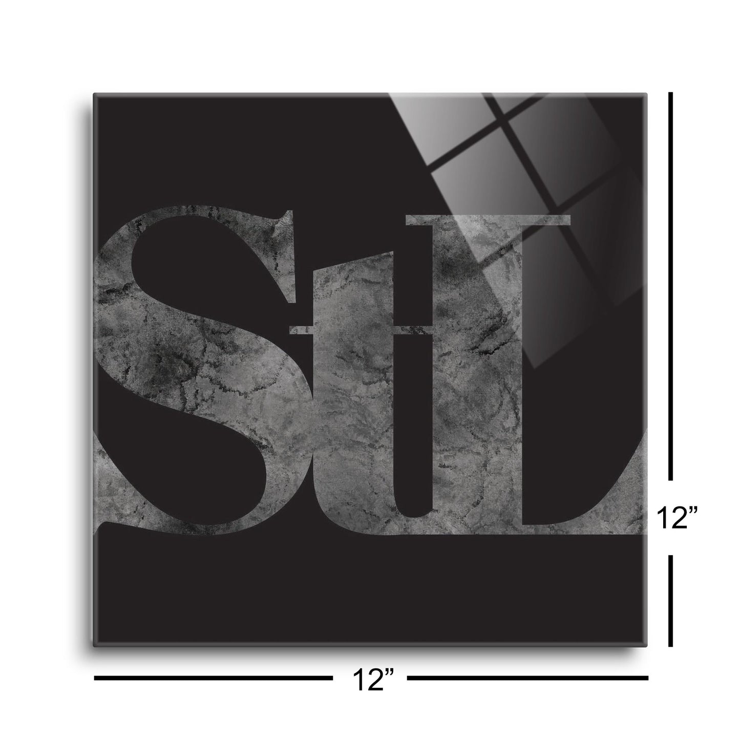 Minimalist B&W Missouri St Louis Black Initials | Hi-Def Glass Art | Eaches | Min 1