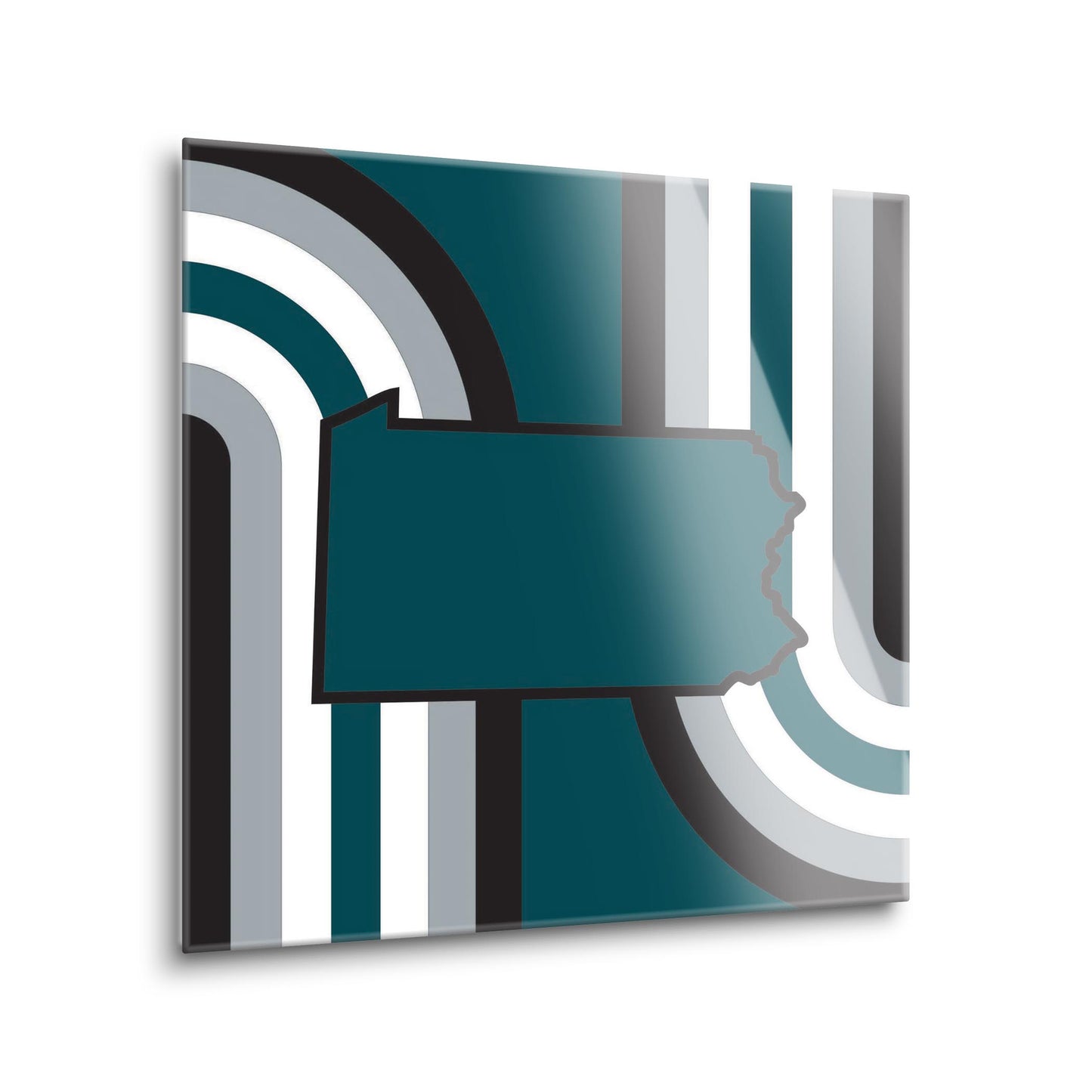 Modern Minimalist Pennsylvania Retro Shape | Hi-Def Glass Art | Eaches | Min 1