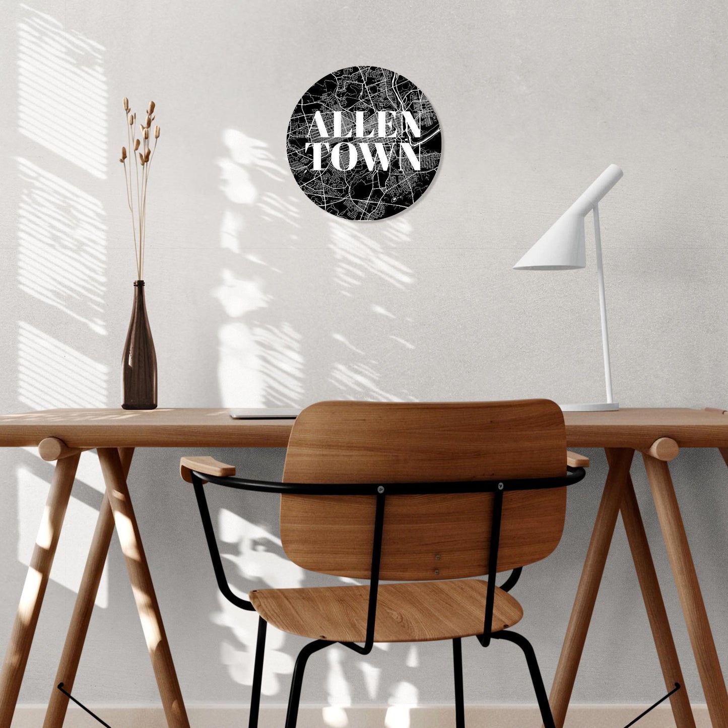 Minimalistic B&W Pennsylvania Allentown Map | Wood Sign | Eaches | Min 1