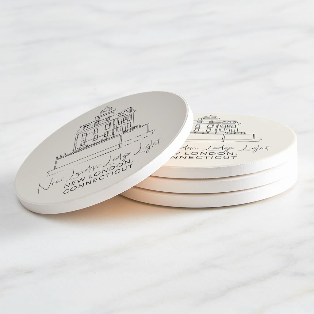 New London Lodge Light | Absorbent Coasters | Set of 4 | Min 2