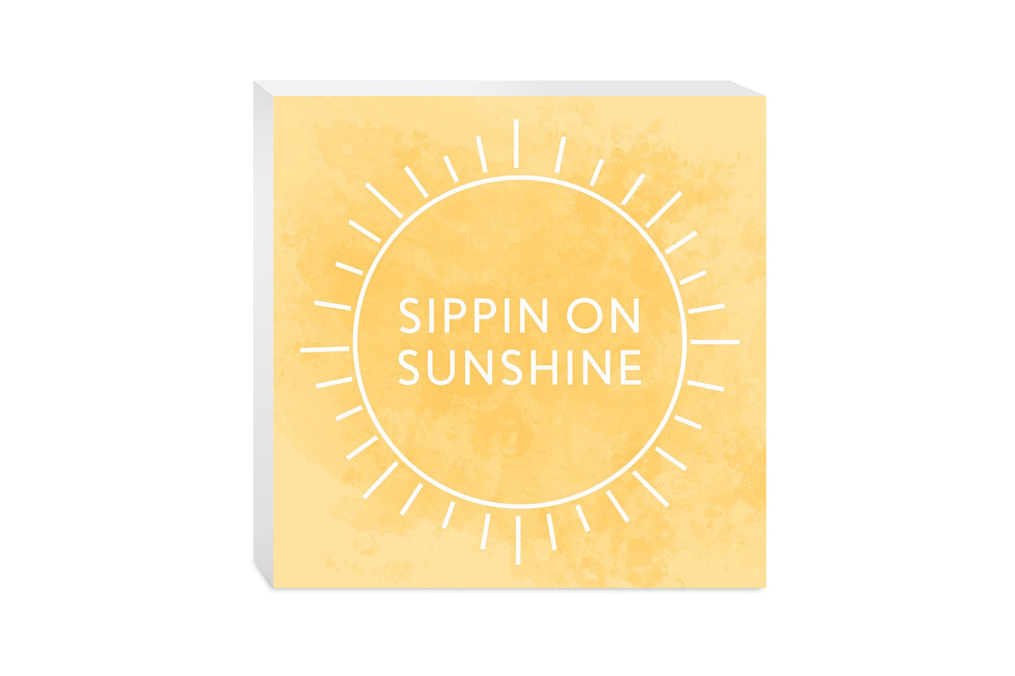 Sippin On Sunshine Yellow | Wood Block | Eaches | Min 2