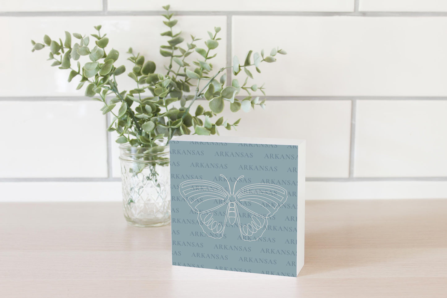 Modern Minimalist Arkansas Diana Fritillary Butterfly | Wood Block | Eaches | Min 4