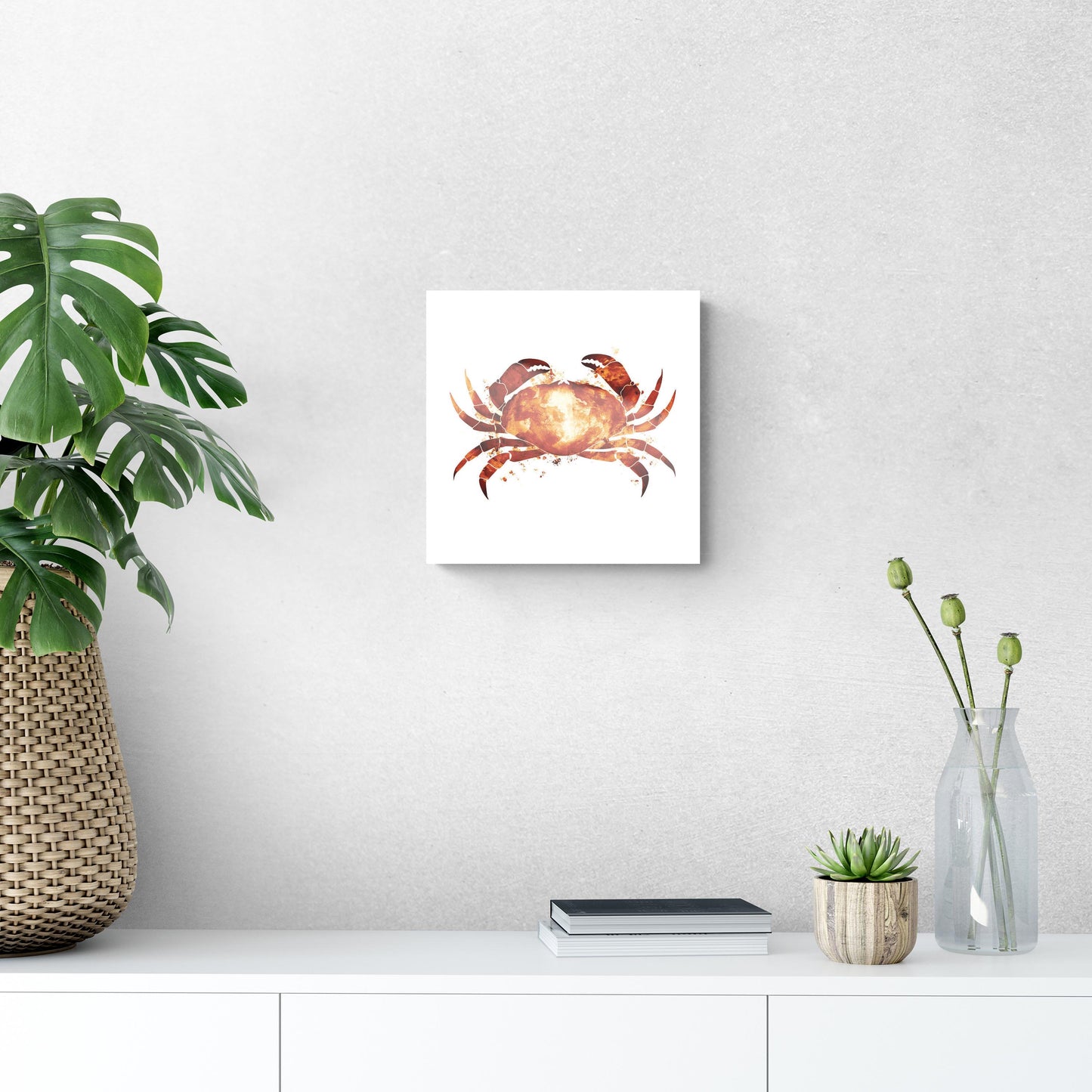 East Coast Water Color Crab | Hi-Def Glass Art | Eaches | Min 1