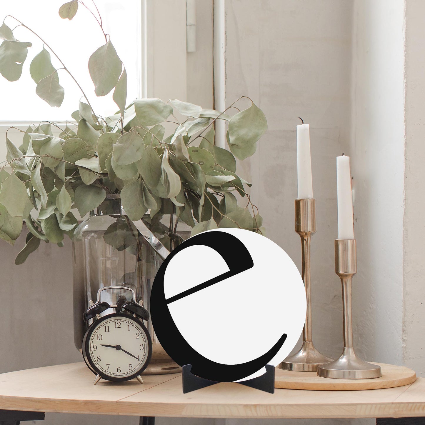 Minimalist Monogram E | Wood Sign | Eaches | Min 1