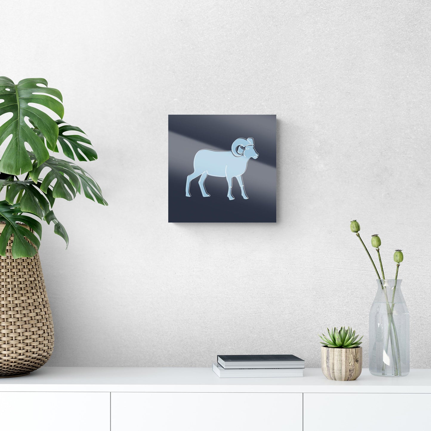 Blue Shades North Carolina Ram Line Drawing | Hi-Def Glass Art | Eaches | Min 1