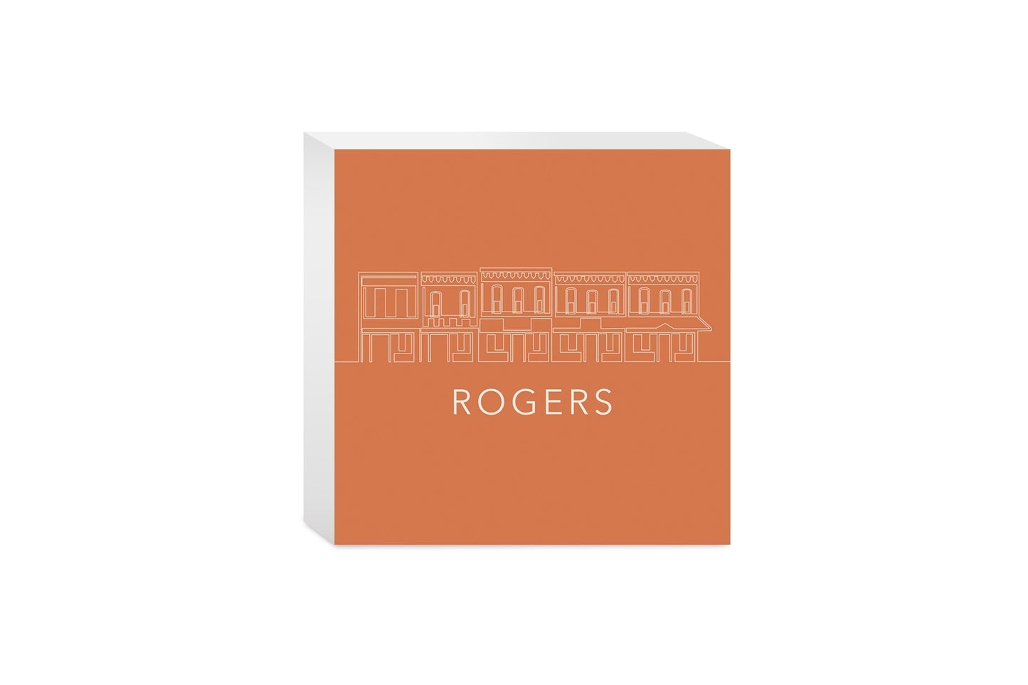 Modern Minimalist Arkansas Rogers Skyline | Wood Block | Eaches | Min 4