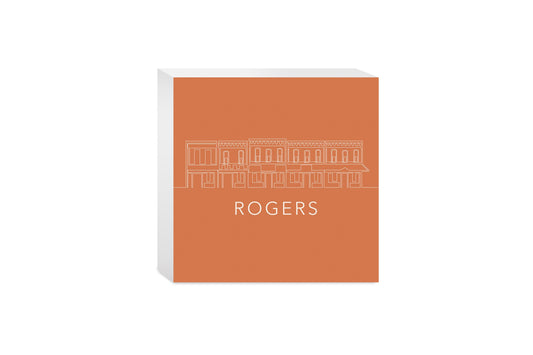 Modern Minimalist Arkansas Rogers Skyline | Wood Block | Eaches | Min 4