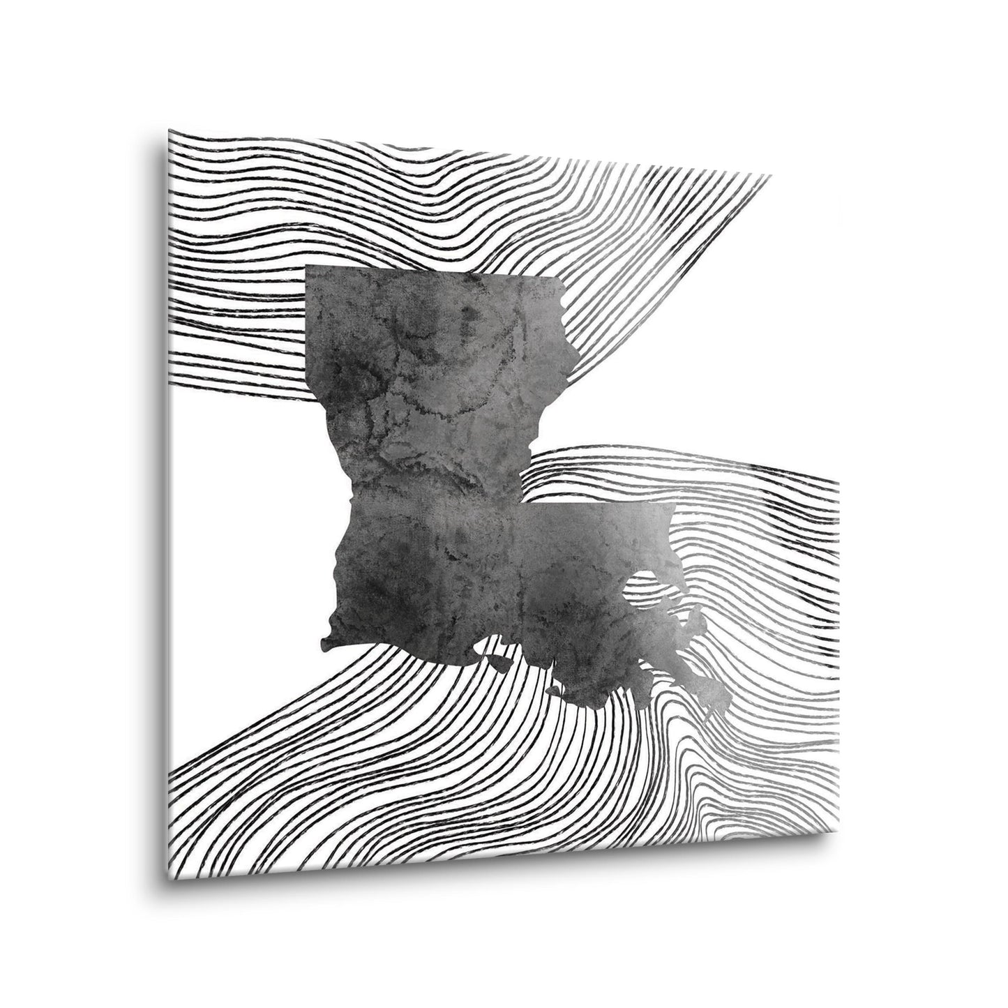 Modern Louisiana State Shape With Fluid Lines | Hi-Def Glass Art | Eaches | Min 2