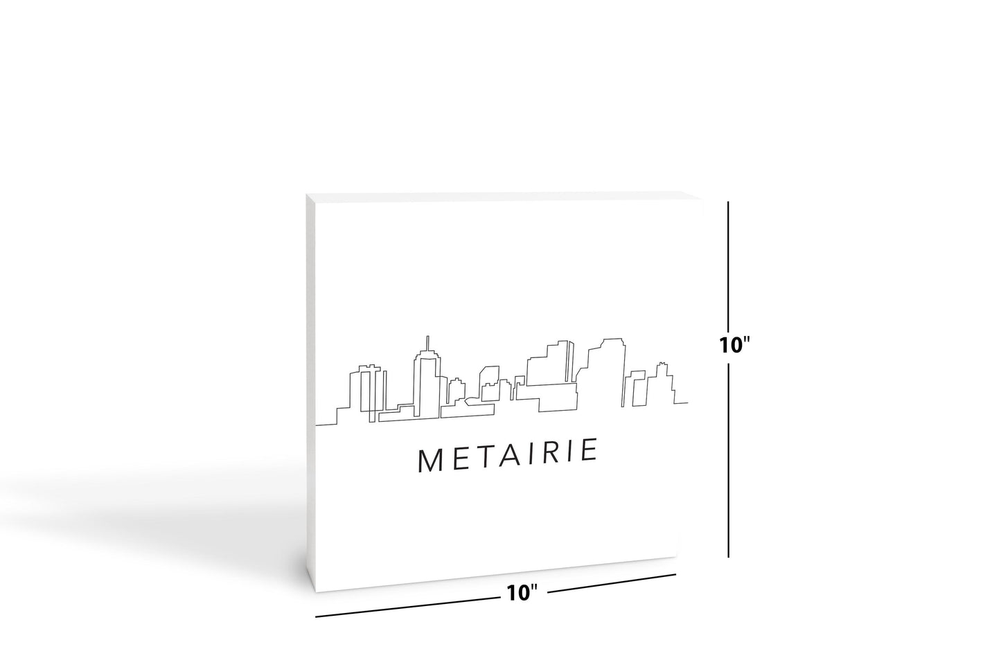 Modern Louisiana Metairie City Line Drawing | Wood Block | Eaches | Min 2