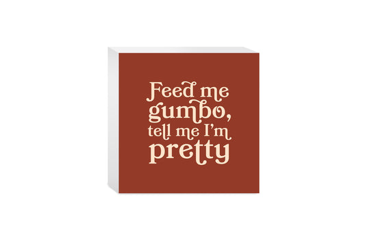 Modern Minimalist Louisiana Gumbo Saying | Wood Block | Eaches | Min 4