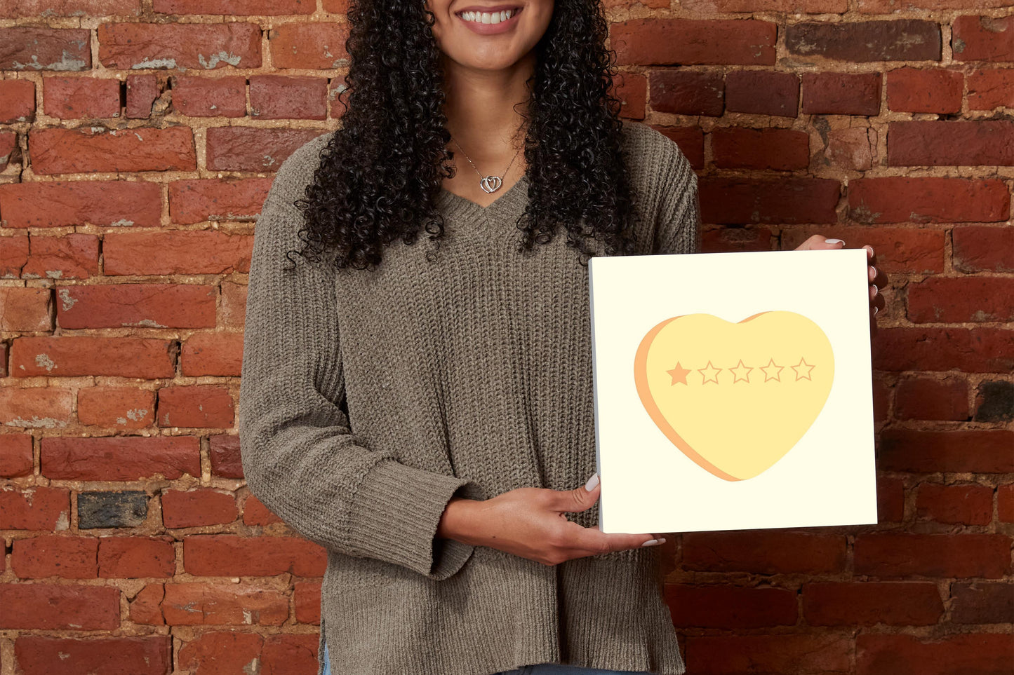 Funny Message Hearts 1 Star | Wood Block | Eaches | Min 2