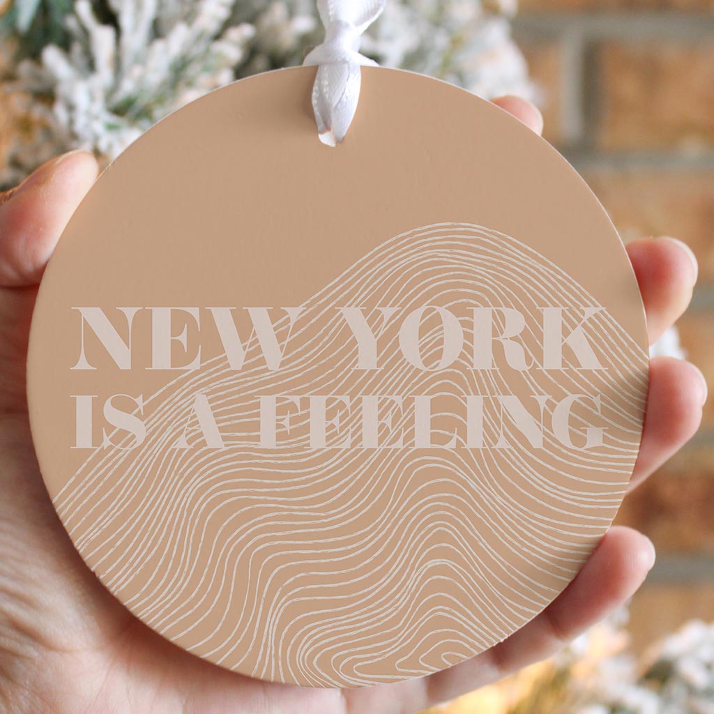 Modern Minimalist New York Is A Feeling | Wood Ornament | Eaches | Min 6