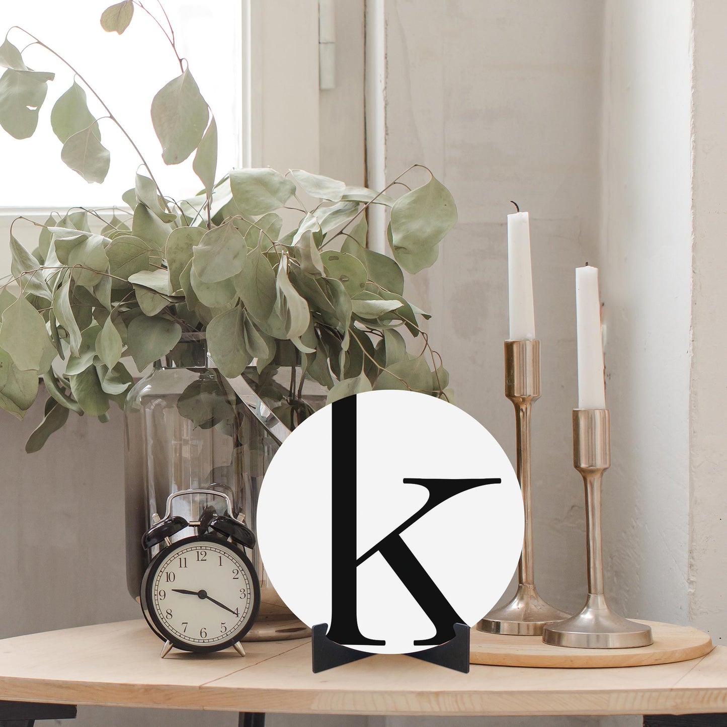 Minimalist Monogram K | Wood Sign | Eaches | Min 1