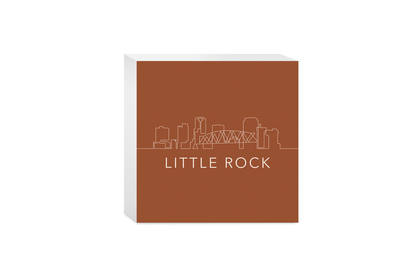 Modern Minimalist Arkansas Little Rock Skyline | Wood Block | Eaches | Min 4