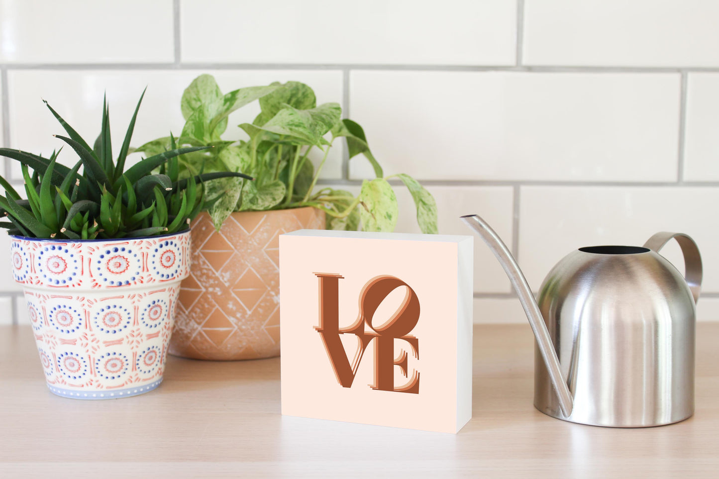 Modern Minimalist Pennsylvania Love Light | Wood Block | Eaches | Min 4