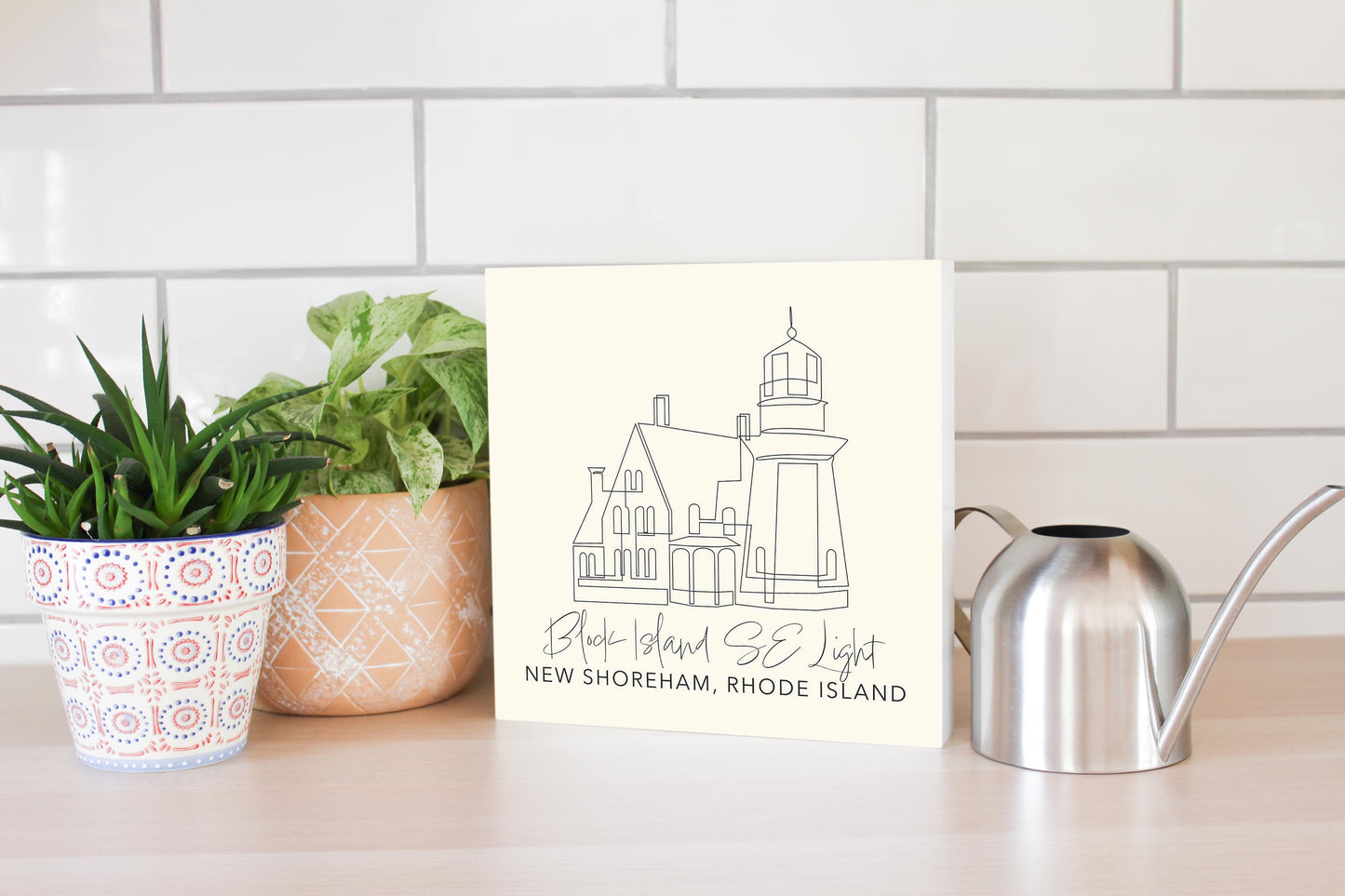 Cream Block Island Se Light | Wood Block | Eaches | Min 2
