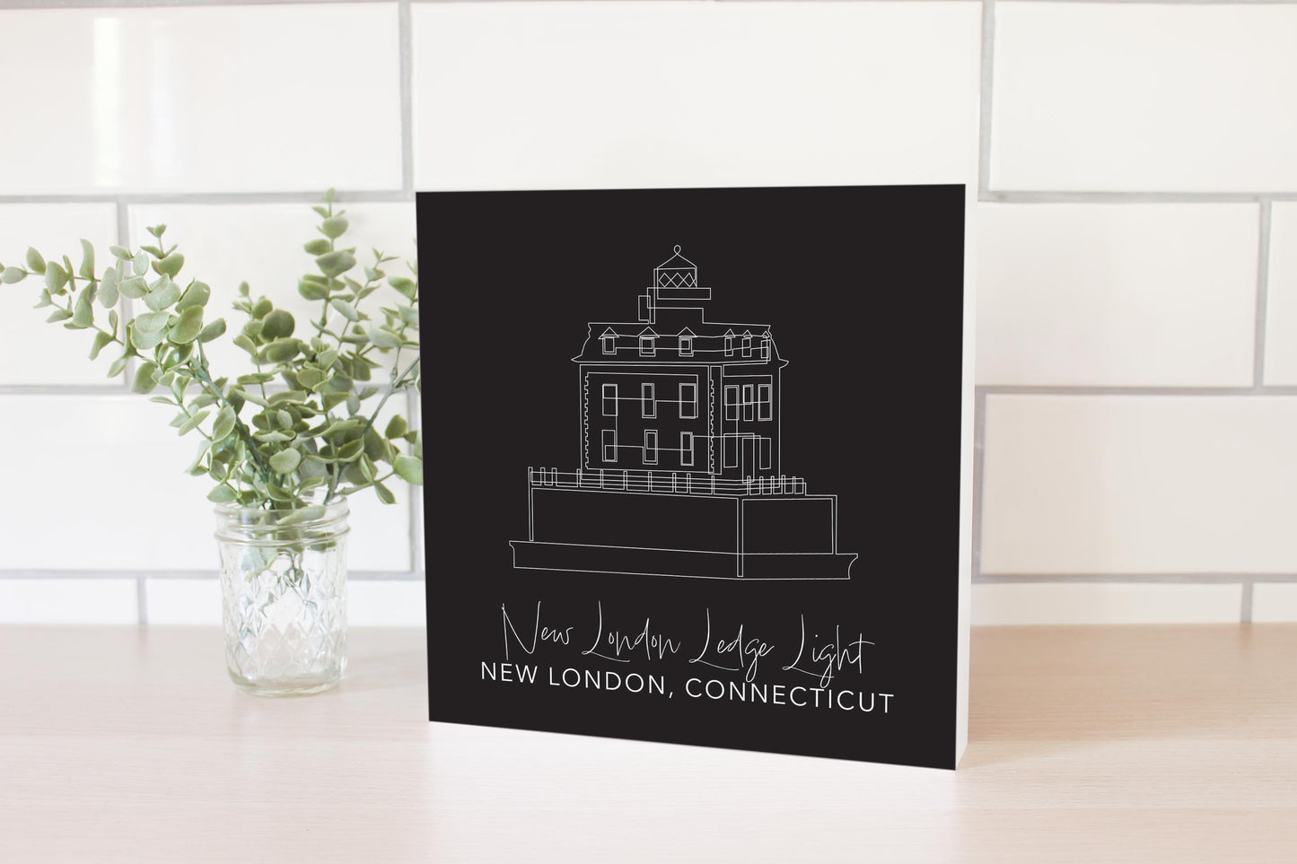 Black New London Lodge Light | Wood Block | Eaches | Min 2