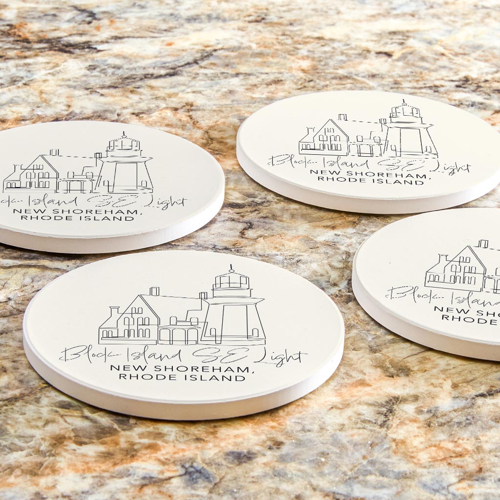 Block Island Se Light | Absorbent Coasters | Set of 4 | Min 2
