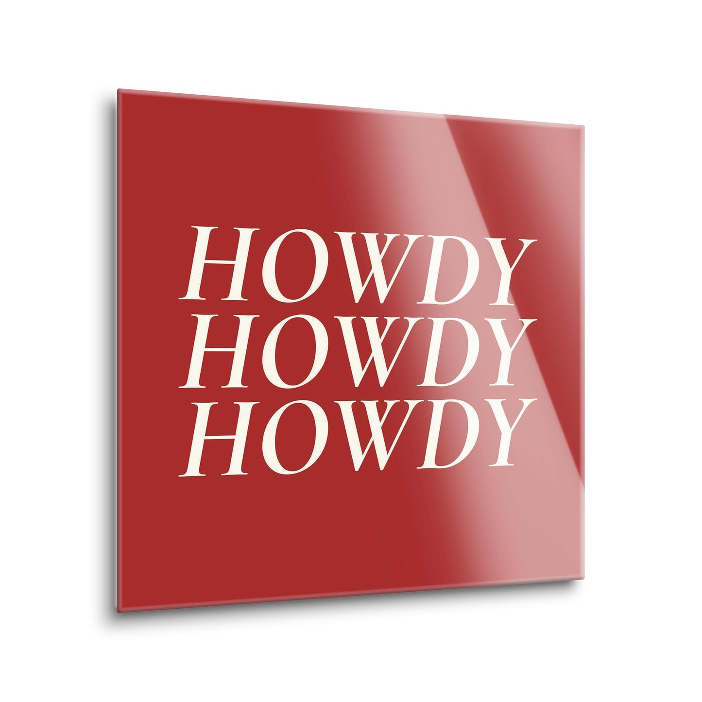 Modern Minimalist Texas Colors Howdy | Hi-Def Glass Art | Eaches | Min 1