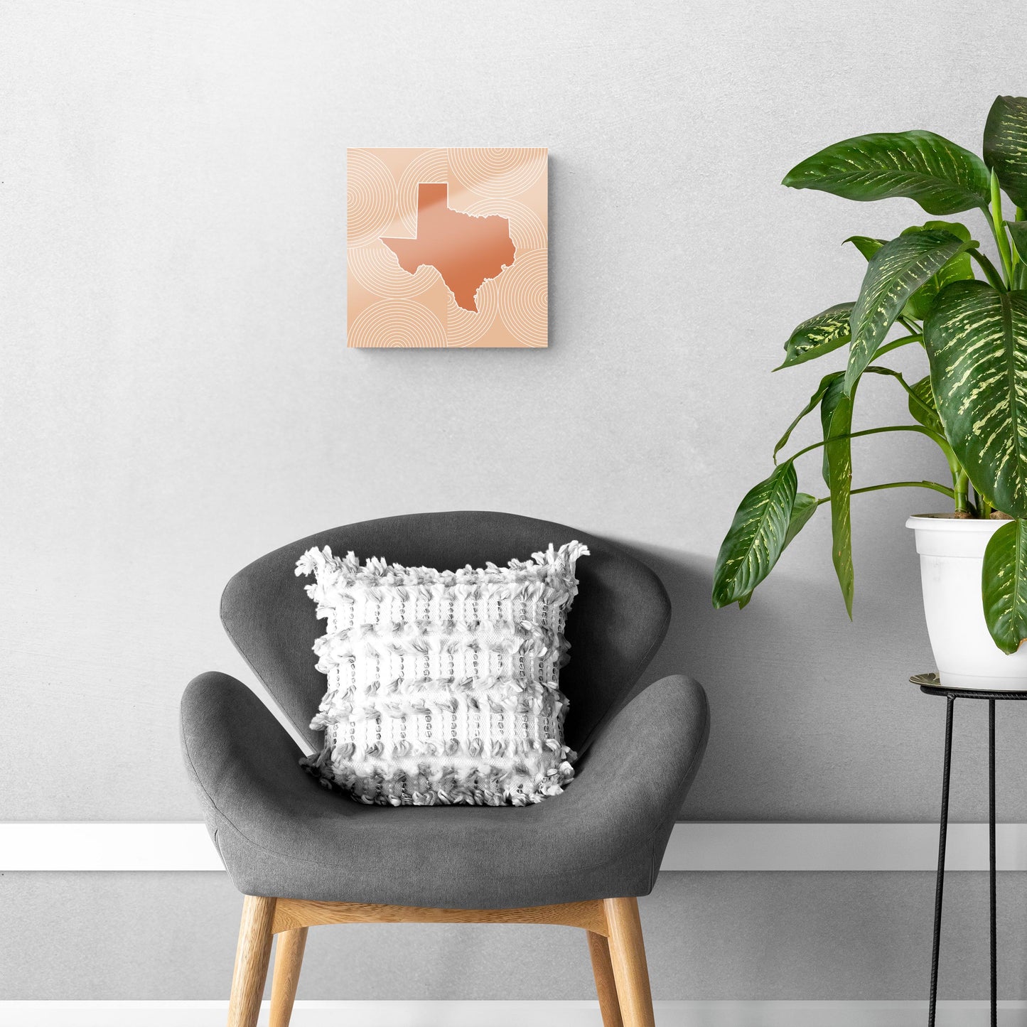 Modern Minimalist Texas State Shape With Pattern | Hi-Def Glass Art | Eaches | Min 1