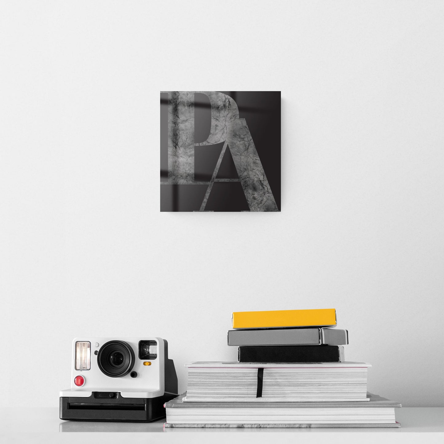Minimalistic B&W Pennsylvania Black Initials | Hi-Def Glass Art | Eaches | Min 2