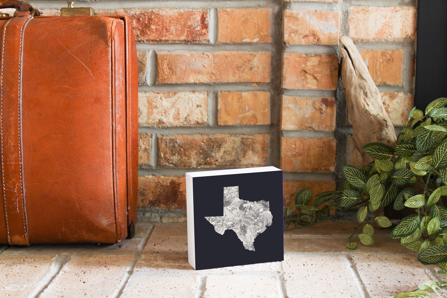 Modern Minimalist Texas Metal State Shape | Wood Block | Eaches | Min 4