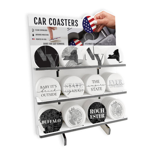 Minimalistic B&W New York Car Coaster Bundle