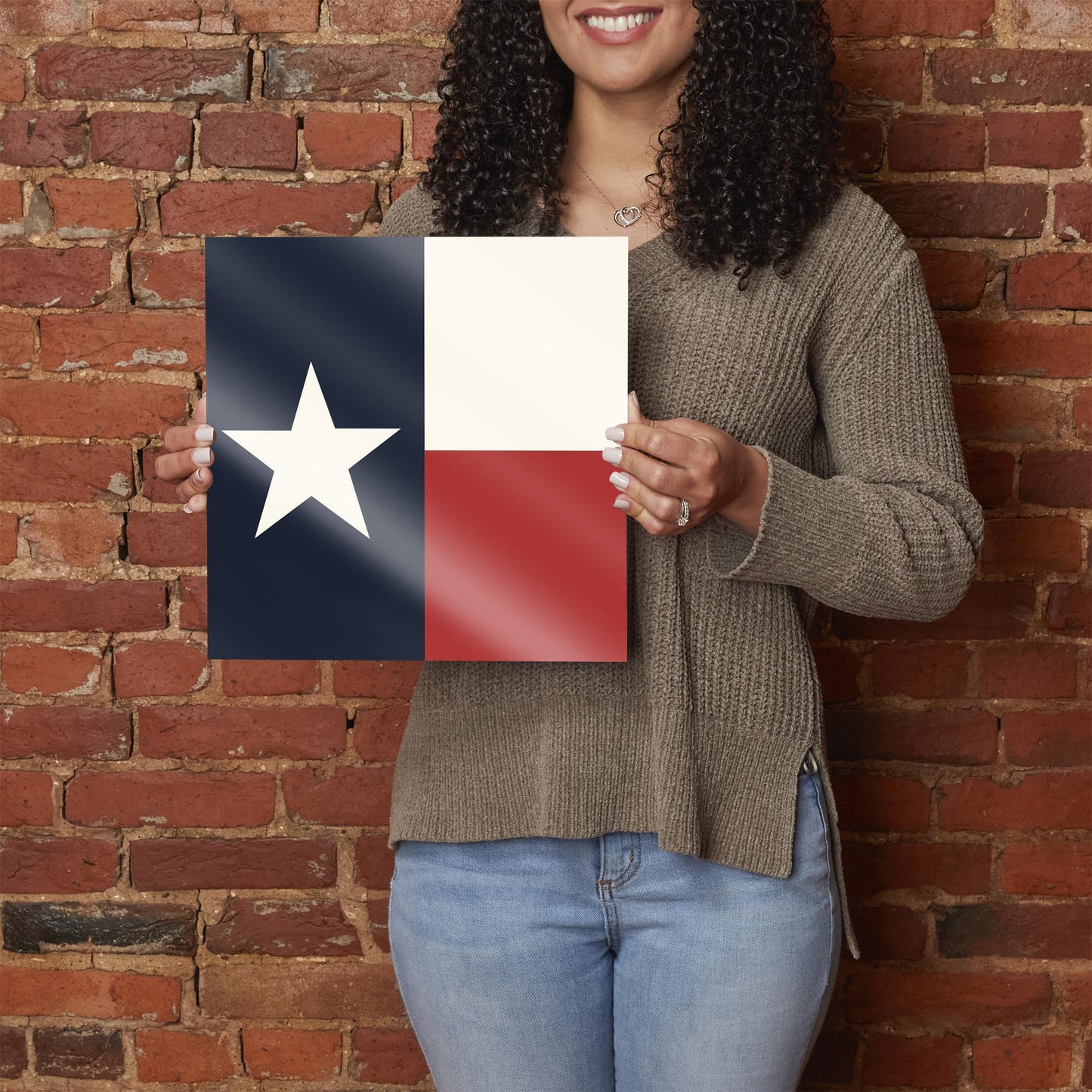 Modern Minimalist Texas Colors Flag | Hi-Def Glass Art | Eaches | Min 1