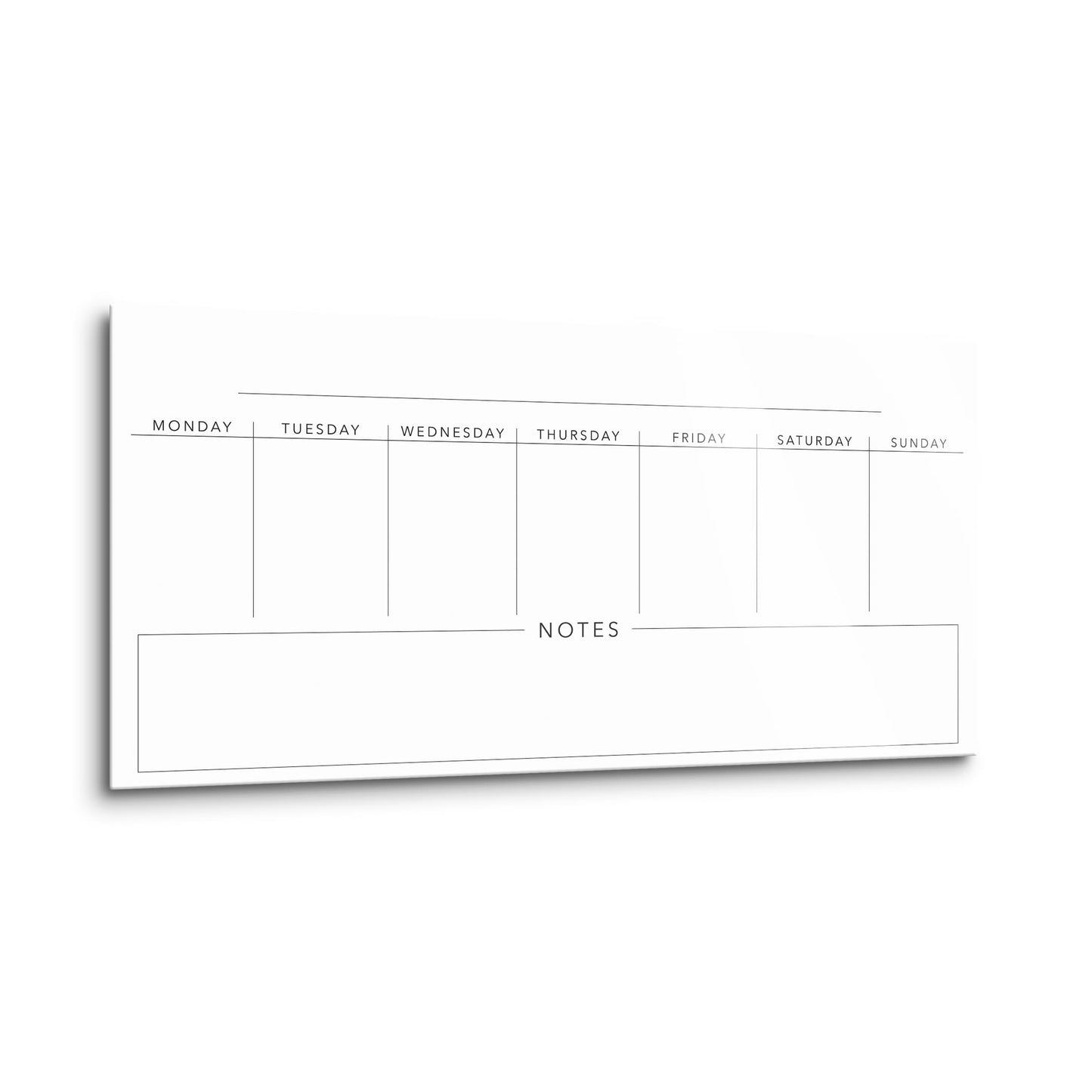 Minimalist Weekly Planner With Notes| Hi-Def Glass Art | Eaches | Min 2