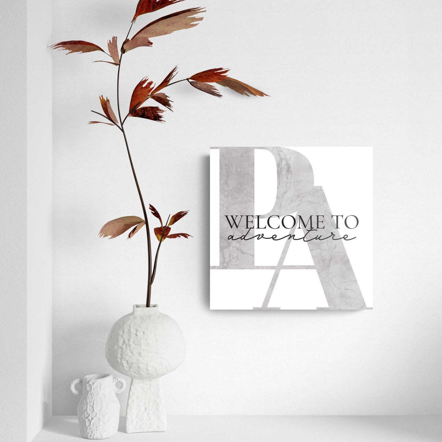Minimalistic B&W Pennsylvania Adventure Quip | Hi-Def Glass Art | Eaches | Min 2