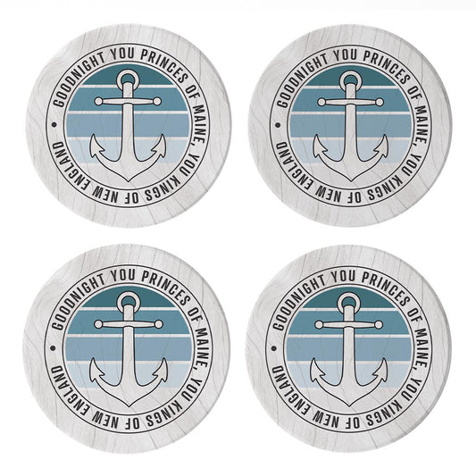 New England Anchor Saying | Absorbent Coasters | Set of 4 | Min 2