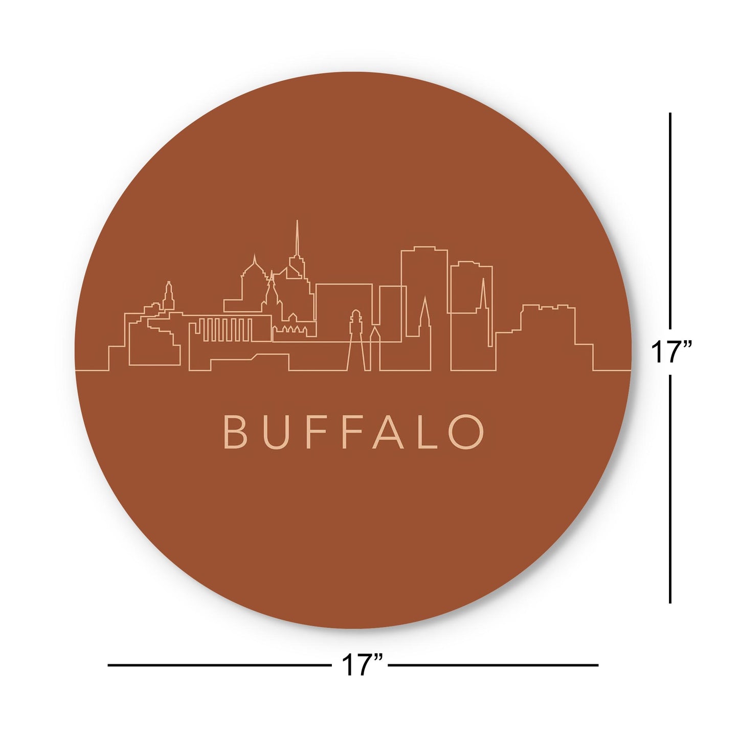 Modern Minimalist New York Buffalo Skyline | Wood Sign | Eaches | Min 1