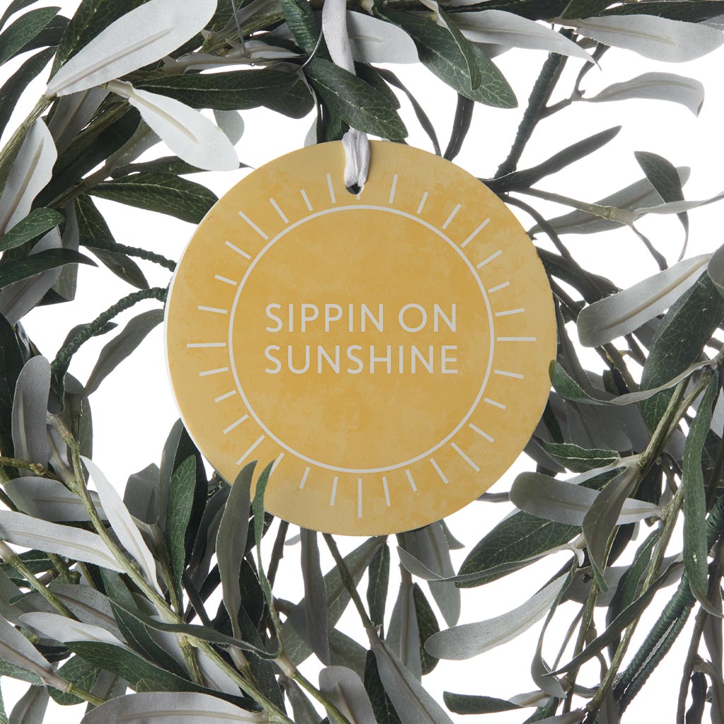 Sippin On Sunshine Yellow | Wood Ornament | Eaches | Min 6
