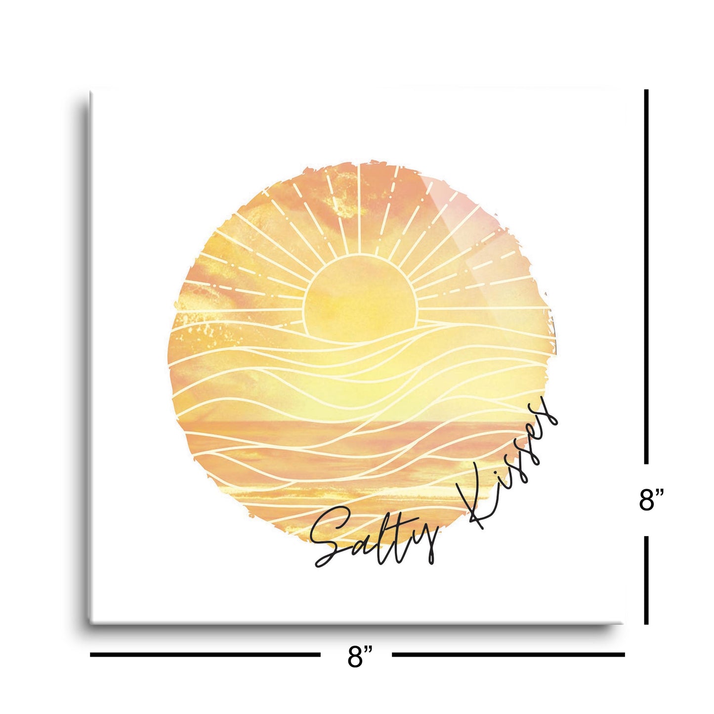 Salty Kisses Orange Art | Hi-Def Glass Art | Eaches | Min 2