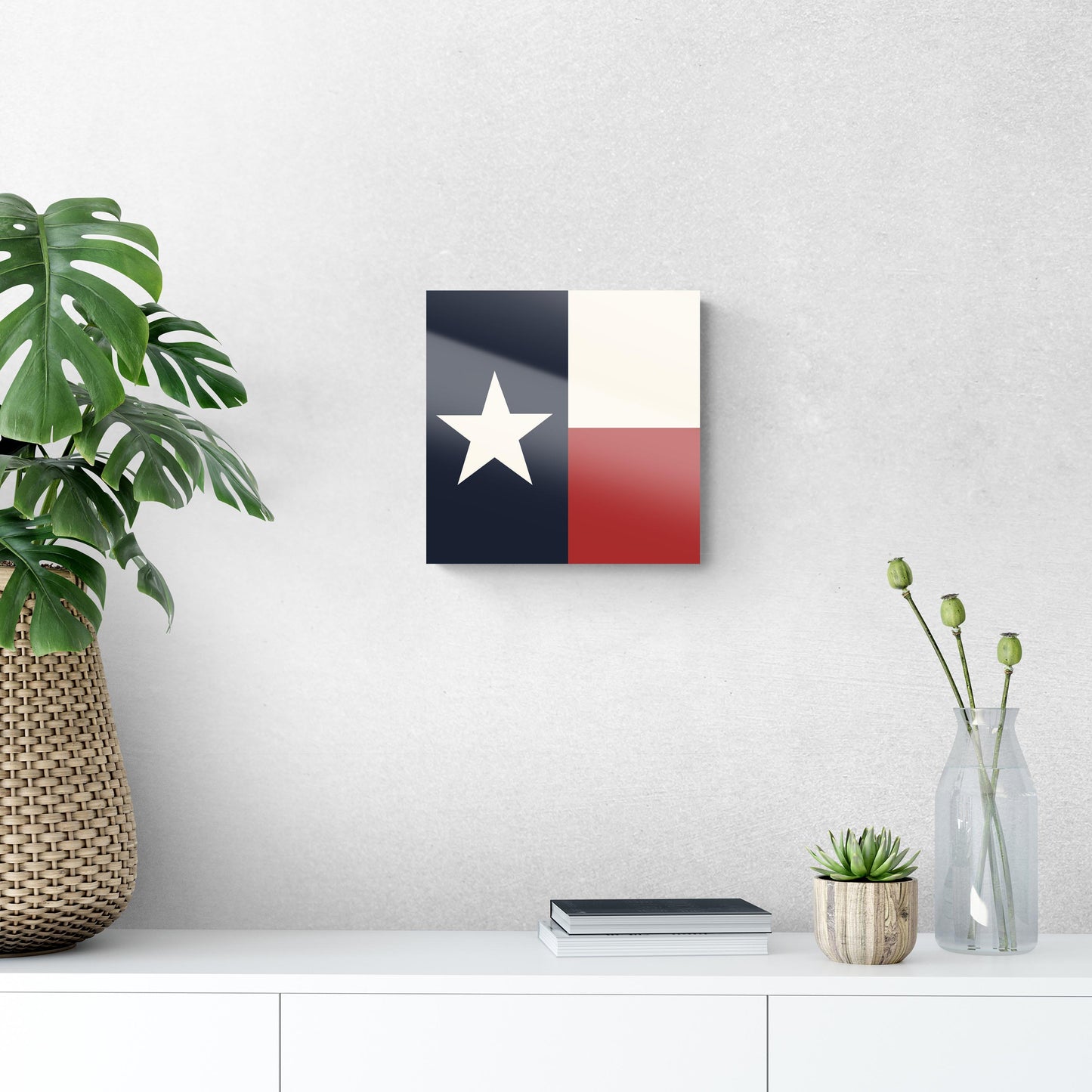 Modern Minimalist Texas Colors Flag | Hi-Def Glass Art | Eaches | Min 1
