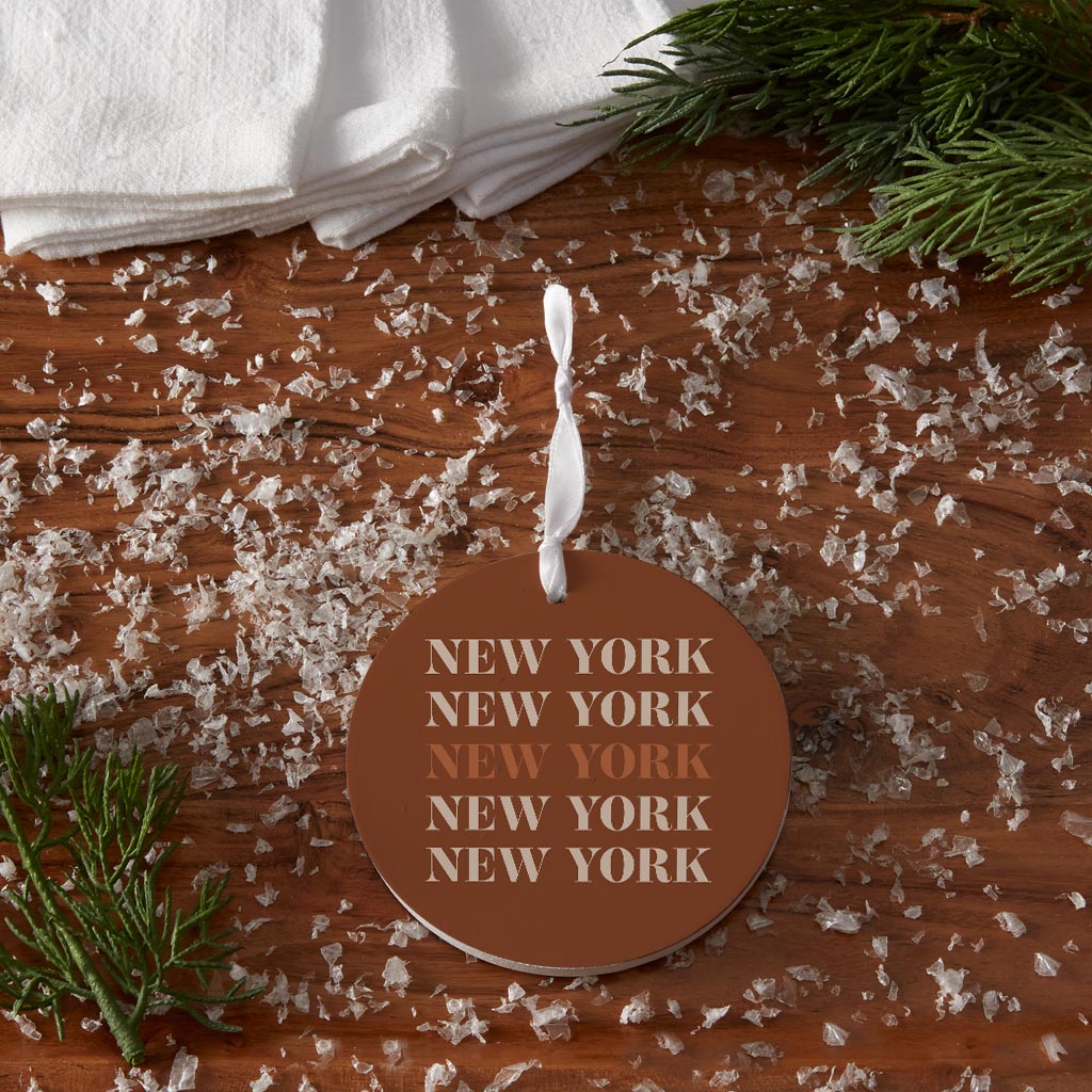 Modern Minimalist New York Repeated Dark | Wood Ornament | Eaches | Min 6