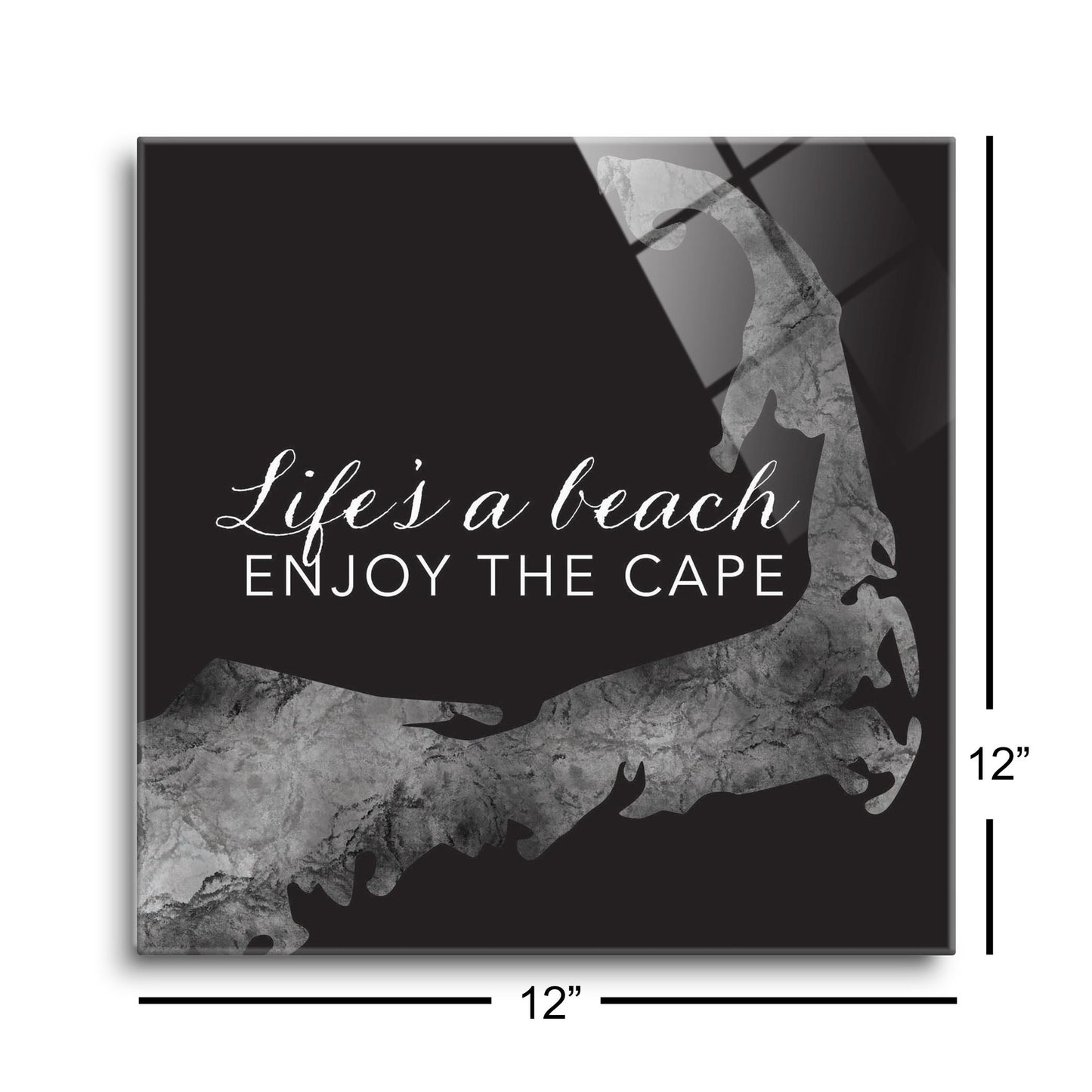 Minimalistic B&W Cape Cod Lifes A Beach | Hi-Def Glass Art | Eaches | Min 1