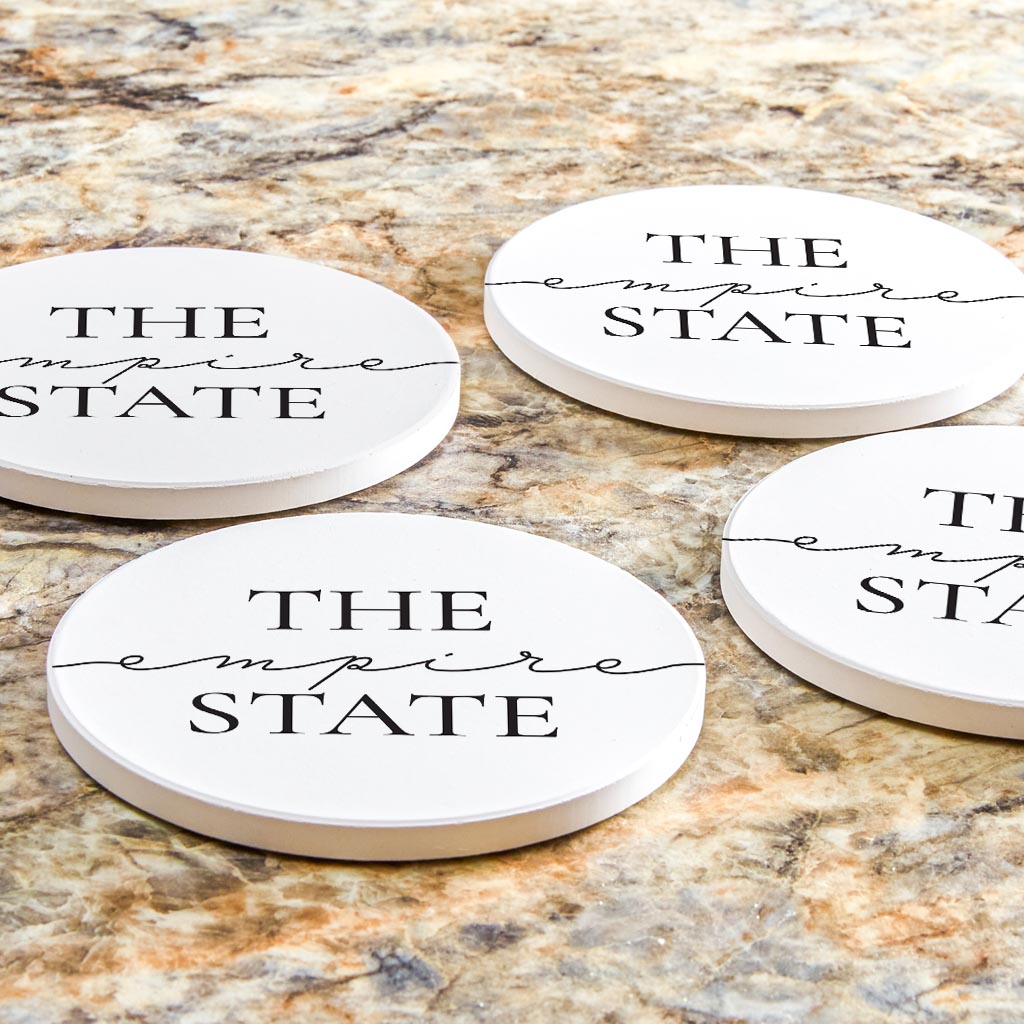 Minimalistic B&W New York Quip The Empire State | Absorbent Coasters | Set of 4 | Min 2