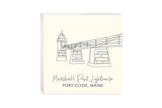 Cream Marshall Point Lighthouse | Wood Block | Eaches | Min 2