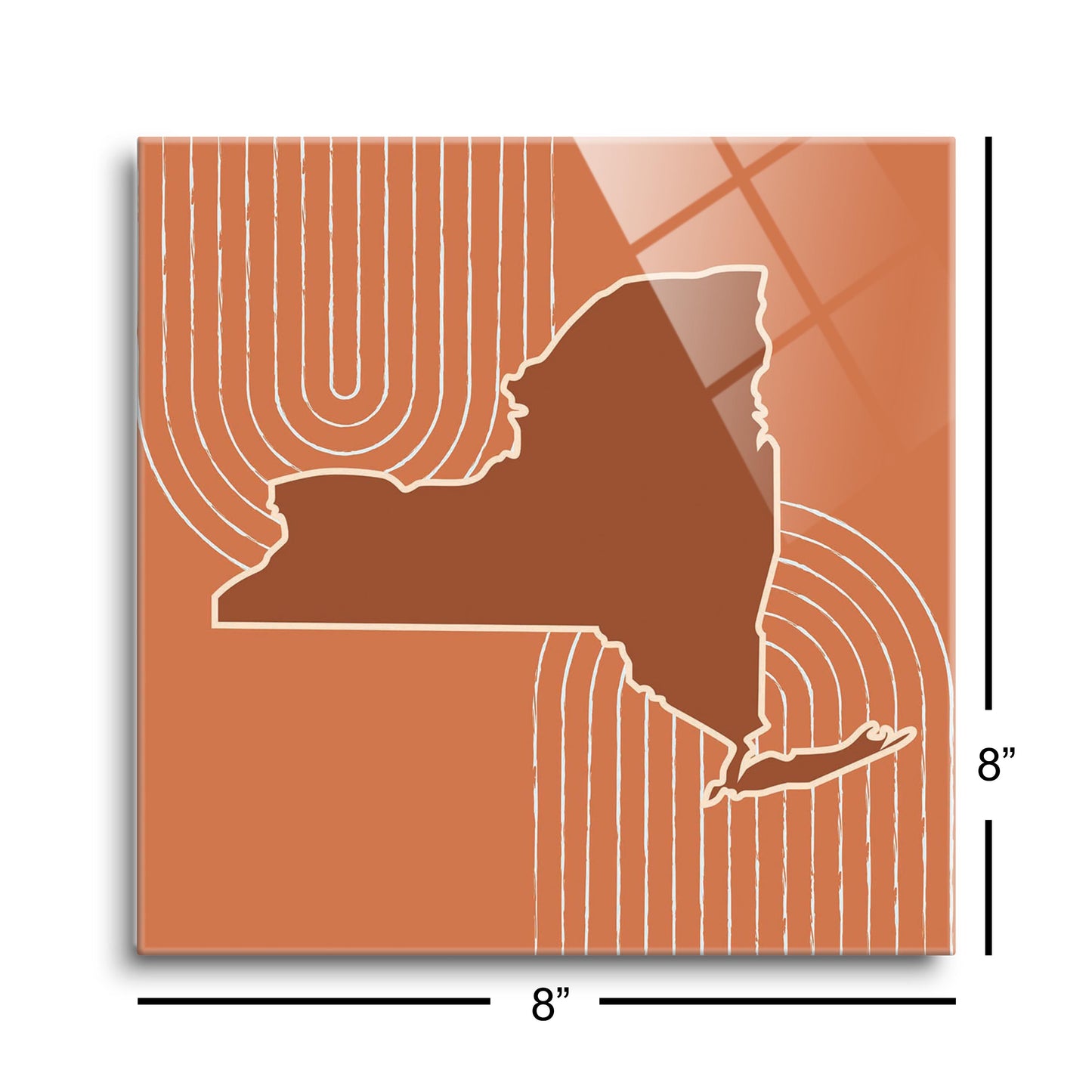 Modern Minimalistic New York Retro Thin Line | Hi-Def Glass Art | Eaches | Min 2
